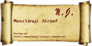 Meszlényi József névjegykártya