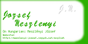 jozsef meszlenyi business card